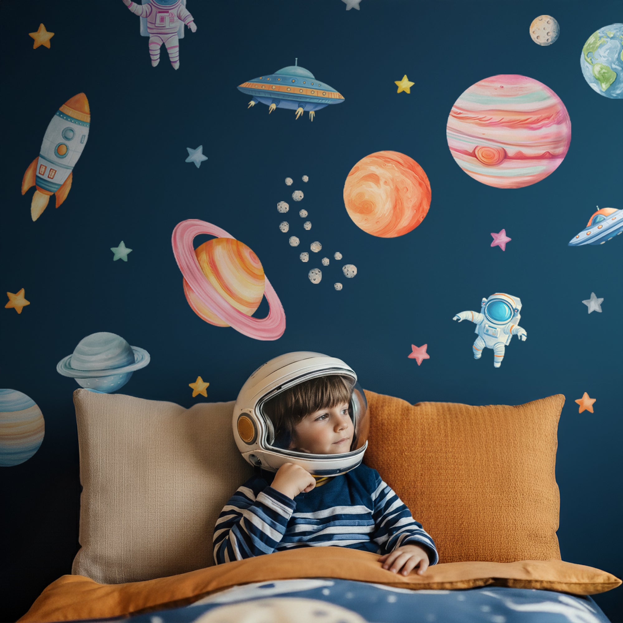 Uzay Temalı Çocuk Odası Duvar Sticker Seti