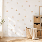 Pastel Papatyalar Duvar Sticker Seti – Çiçek Desenli Çocuk Odası Dekoru