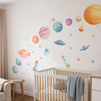Uzay Temalı Çocuk Odası Duvar Sticker Seti