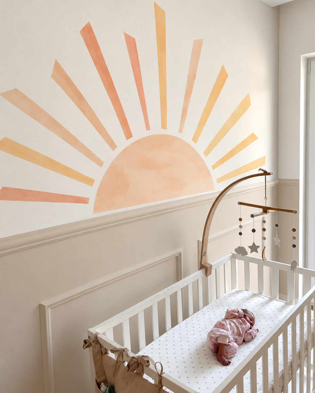 Boho Yarım Güneş Duvar Stickerı