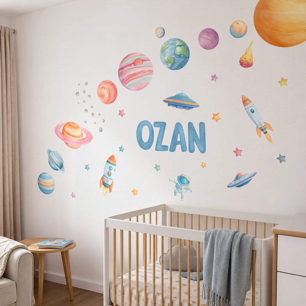 Uzay Temalı Duvar Sticker Seti