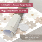 Pastel Papatyalar Duvar Sticker Seti – Çiçek Desenli Çocuk Odası Dekoru