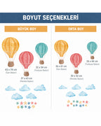 Sıcak Hava Balonları Duvar Sticker Seti