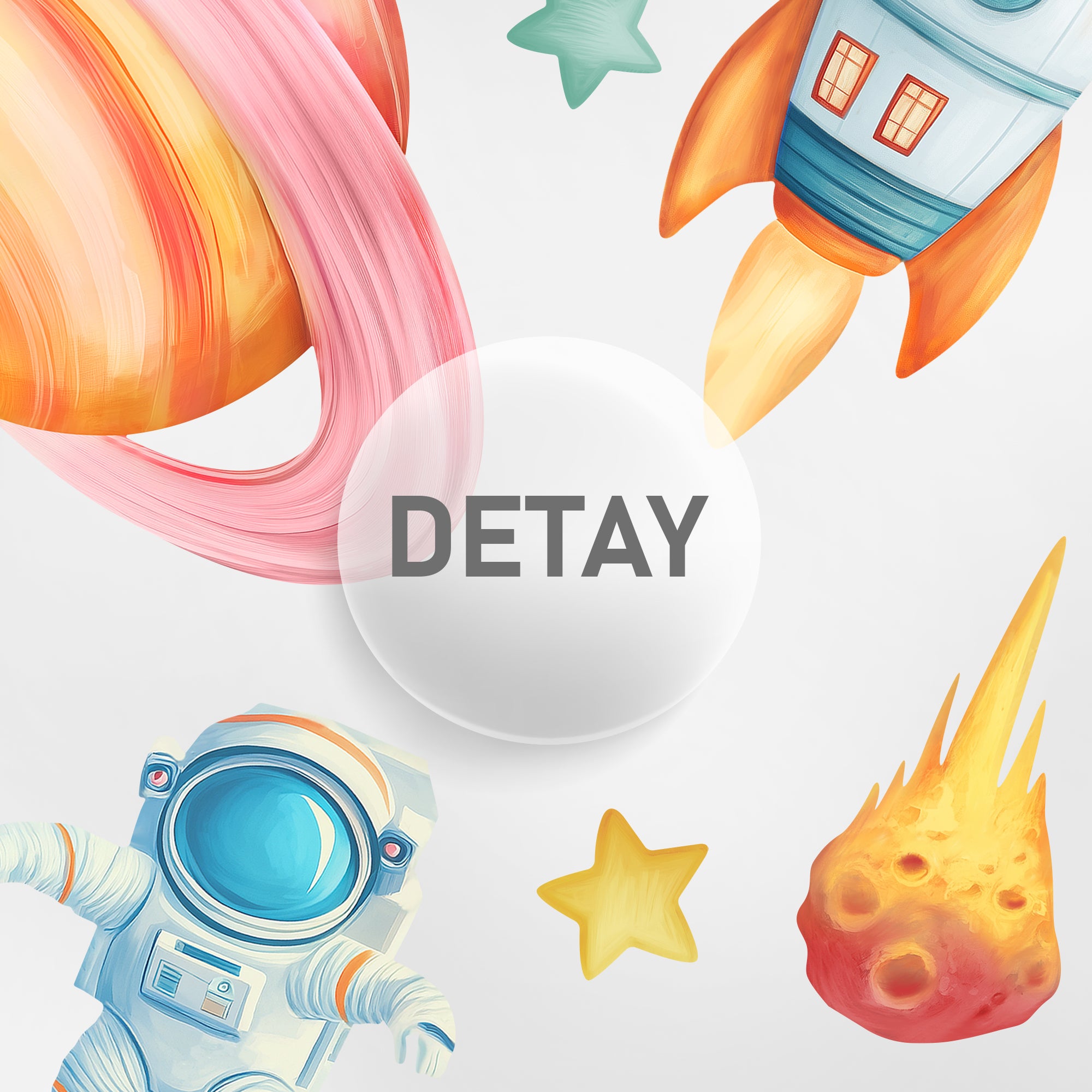 Uzay Temalı Çocuk Odası Duvar Sticker Seti