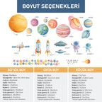 Uzay Temalı Çocuk Odası Duvar Sticker Seti