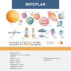 Uzay Temalı Duvar Sticker Seti