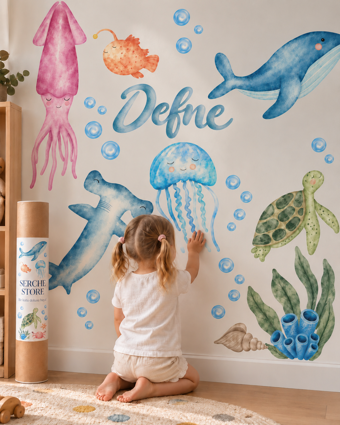 Deniz Altı Canlıları Duvar Sticker Seti