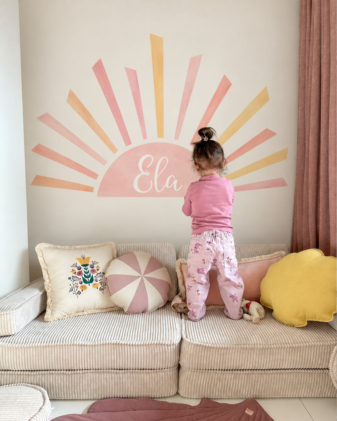 Boho Yarım Güneş Duvar Stickerı