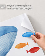 Balinalı Çocuk Odası Duvar Sticker Seti